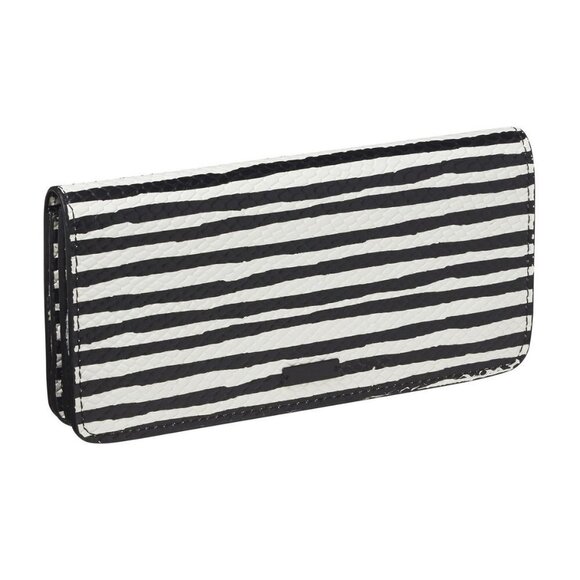 NWT Scotch & Soda black & white striped snakeskin-like leather wallet - Picture 1 of 10